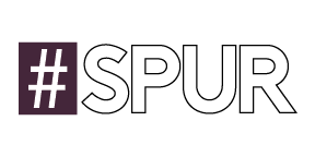 A graphic with a hashtag and the word "SPUR" in green on a dark background.